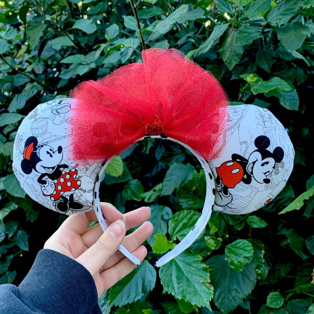 Mickey and Minnie Newsprint Mickey Ears